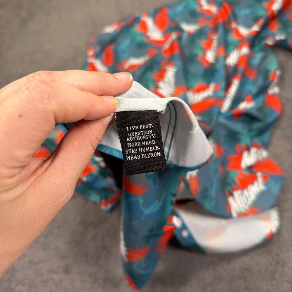 Dixxon The‎ Vice Miami Shirt Mens 3XL Blue Red Palm Tree Party Wear Button Up - Picture 10 of 11